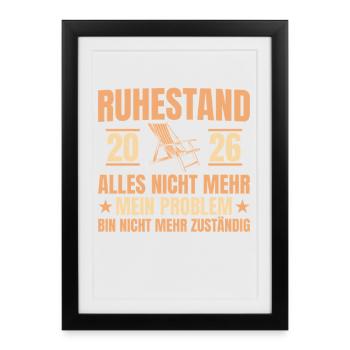 Retirement 2026 Farewell Colleague Pension Gift - Framed poster (27 × 37 cm) - black - Front