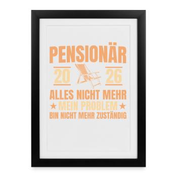 Don de pension d’adieu pour fonctionnaires 2026 - Affiche encadrée (27 × 37 cm) - noir - Devant