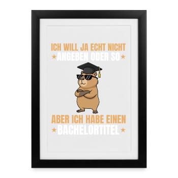 Examen de licence réussi Licence de Capybara - Affiche encadrée (27 × 37 cm) - noir - Devant