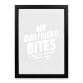 Ma copine mord - Affiche encadrée (27 × 37 cm) - noir - Devant