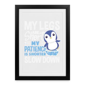 Attends-moi, j’ai de petites jambes - Affiche encadrée (27 × 37 cm) - noir - Devant