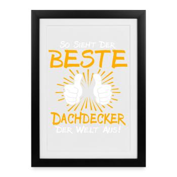 Idée de cadeau pour couvreur - Affiche encadrée (27 × 37 cm) - noir - Devant