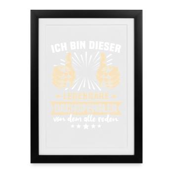 Dachspengler sayings - Framed poster (27 × 37 cm) - black - Front