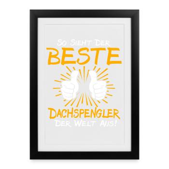 Idée de cadeau Dachspengler - Affiche encadrée (27 × 37 cm) - noir - Devant