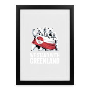 We stand with Greenland Make america go away - Framed poster (27 × 37 cm) - black - Front