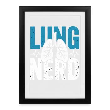 Lung Nerd Lung Lover Shirt - Framed poster (27 × 37 cm) - black - Front