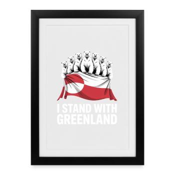 I stand with Greenland Make america go away - Framed poster (27 × 37 cm) - black - Front