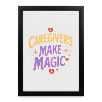 Pflegerin Pfleger Altenpflege Caregivers Magic - Framed poster (27 × 37 cm) - black - Front