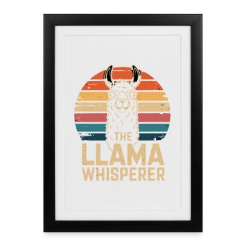 The Llama Whisperer Funny Llama Saying For - Framed poster (27 × 37 cm) - black - Front