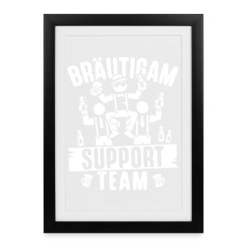 T-shirt de fête de garçon Hommes Grondement de fête de garçon - Affiche encadrée (27 × 37 cm) - noir - Devant