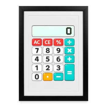 Retro Color-Block Calculator - Framed poster (27 × 37 cm) - black - Front