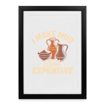 Motif créatif de l’art en argile pour accro à la poterie - Affiche encadrée (27 × 37 cm) - noir - Devant