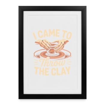 Motif créatif de l’art en argile pour accro à la poterie - Affiche encadrée (27 × 37 cm) - noir - Devant