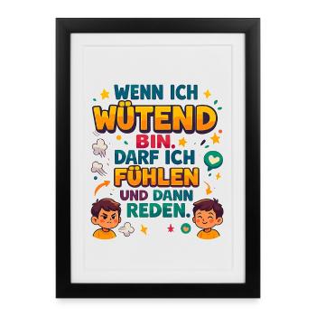 When I'm angry: feel, then talk - Framed poster (27 × 37 cm) - black - Front