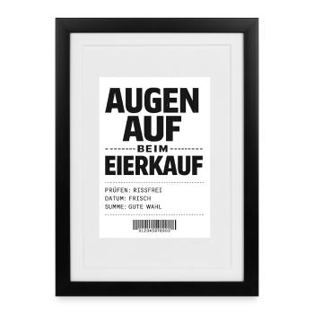 Restez vigilant lorsque vous achetez des œufs - Affiche encadrée (27 × 37 cm) - noir - Devant
