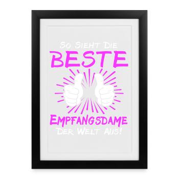 Receptionist Saying - Framed poster (27 × 37 cm) - black - Front