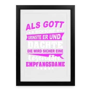 Receptionist Sayings - Framed poster (27 × 37 cm) - black - Front