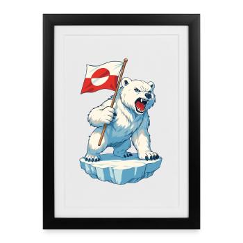 Drapeau du Groenland Le Groenland n’est pas à vendre - Affiche encadrée (27 × 37 cm) - noir - Devant