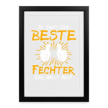 Idée de cadeau d’escrime - Affiche encadrée (27 × 37 cm) - noir - Devant