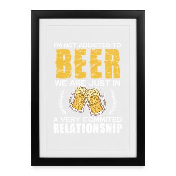 Relation amoureuse de bière Chemise blague - Affiche encadrée (27 × 37 cm) - noir - Devant