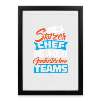 Patron fier Patron Chef de département Chef d’équipe - Affiche encadrée (27 × 37 cm) - noir - Devant