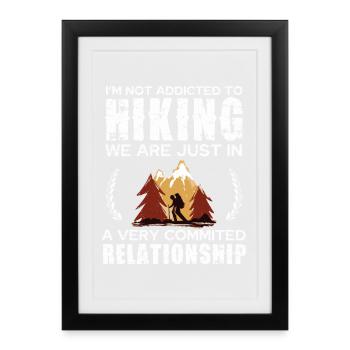 Hiking Commitment Tee Design - Framed poster (27 × 37 cm) - black - Front