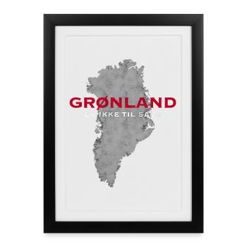 Greenland Is Not For Sale Danish - Framed poster (27 × 37 cm) - black - Front