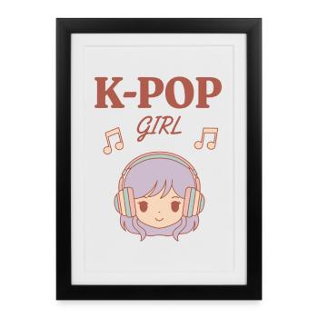 K-Pop Girl Korean Music Cute Kpop Fans Korea - Framed poster (27 × 37 cm) - black - Front