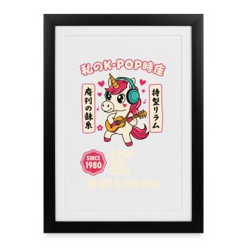 K-Pop And Chill In My K-Pop Era Unicorn Since 1980 - Framed poster (27 × 37 cm) - black - Front