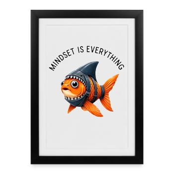 Mindset Fish – Be the Shark - Framed poster (27 × 37 cm) - black - Front