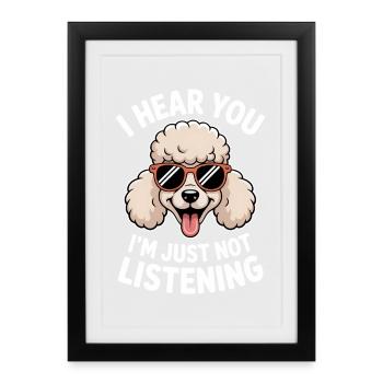 Paroles de caniche Caniche Cadeau drôle de caniche - Affiche encadrée (27 × 37 cm) - noir - Devant