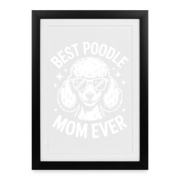 Paroles de caniche Caniche Cadeau drôle de caniche - Affiche encadrée (27 × 37 cm) - noir - Devant