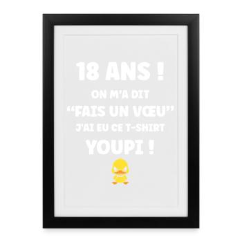 18 Year Old Wish Duckling T-Shirt - Framed poster (27 × 37 cm) - black - Front