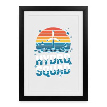Équipe hydroélectrique Hydro Squad Énergie renouvelable - Affiche encadrée (27 × 37 cm) - noir - Devant