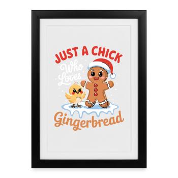 Juste un poussin qui adore le doux filin en pain d’épices - Affiche encadrée (27 × 37 cm) - noir - Devant