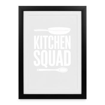 Équipe de cuisine Équipe de cuisine Équipe de cuisine Chefs amateurs - Affiche encadrée (27 × 37 cm) - noir - Devant
