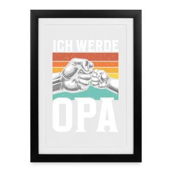 Je vais être grand-père, bébé, grand-père, papa, grand-père - Affiche encadrée (27 × 37 cm) - noir - Devant