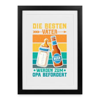 Les meilleurs pères sont promus grand-père - Affiche encadrée (27 × 37 cm) - noir - Devant