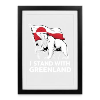 Greenland Polar Bear Flag - Framed poster (27 × 37 cm) - black - Front