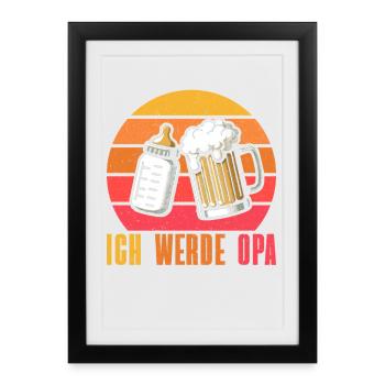 Je vais être grand-père, bébé, grand-père, papa, grand-père - Affiche encadrée (27 × 37 cm) - noir - Devant