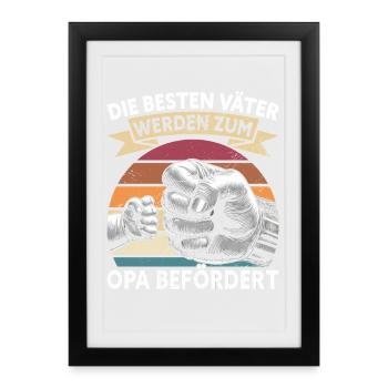Les meilleurs pères sont promus grand-père - Affiche encadrée (27 × 37 cm) - noir - Devant