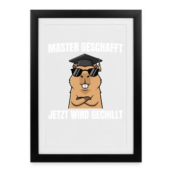 Master Passed Capybara Master's Exam - Framed poster (27 × 37 cm) - black - Front