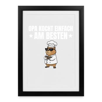 Grandpa simply cooks best - Capybara Koch - Framed poster (27 × 37 cm) - black - Front