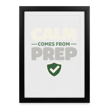 Calmness beats panic, lifestyle, - Framed poster (27 × 37 cm) - black - Front