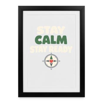 Calmness beats panic, lifestyle, - Framed poster (27 × 37 cm) - black - Front