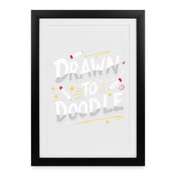 Gribouillis Dessins Dessins Dessin à Gribouillis - Affiche encadrée (27 × 37 cm) - noir - Devant