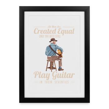 Diction du guitariste – Seuls les meilleurs jouent de la guitare - Affiche encadrée (27 × 37 cm) - noir - Devant