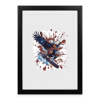 Adler Snowboard - Framed poster (27 × 37 cm) - black - Front