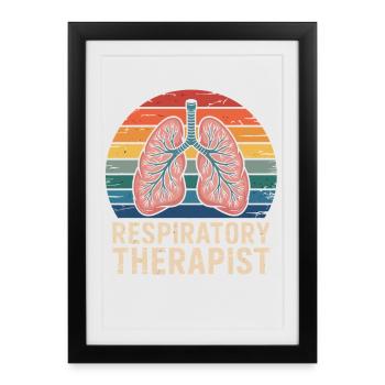 Respiratory Therapist Rainbow - Framed poster (27 × 37 cm) - black - Front