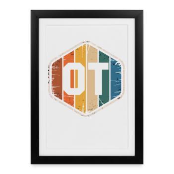 Variété de couleurs du bouclier rétro OTI - Affiche encadrée (27 × 37 cm) - noir - Devant